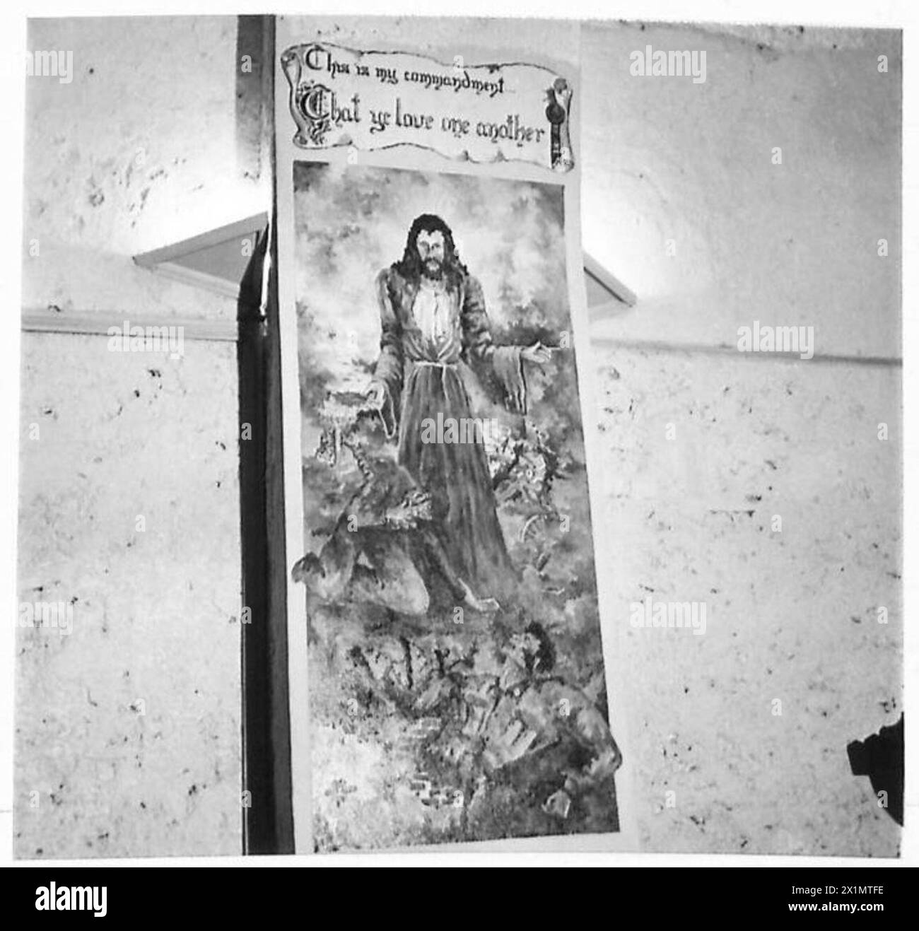 ITALIA : DEDICA DELLA CHIESA AI MORTI DI SALERNO - uno dei tanti dipinti della Chiesa, Esercito britannico Foto Stock