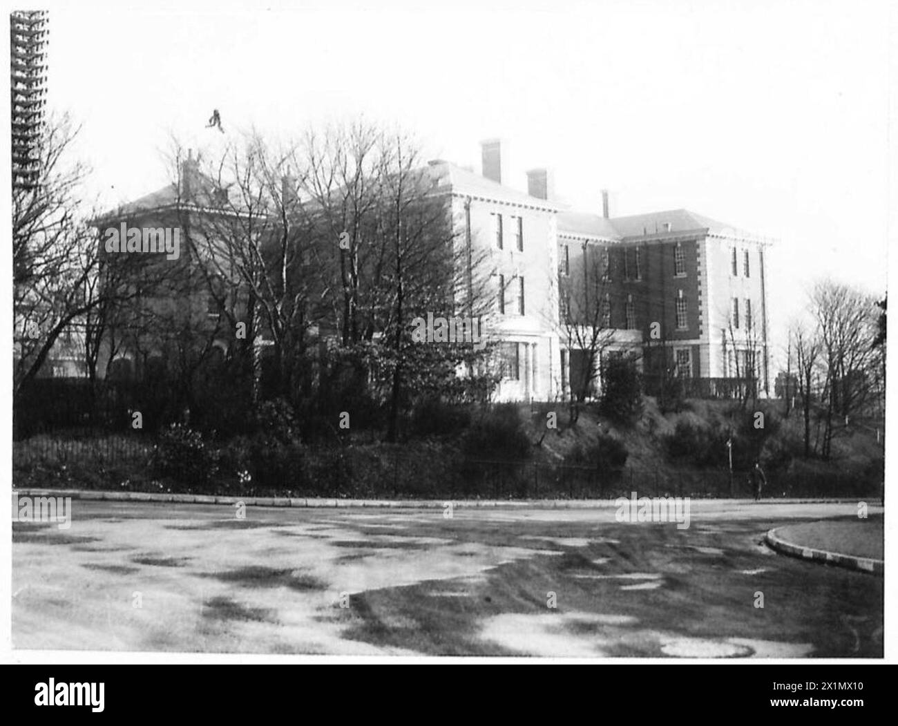 Gun Hill House è mostrata come parte delle fortificazioni e delle opere militari sotto l'esercito britannico. Foto Stock