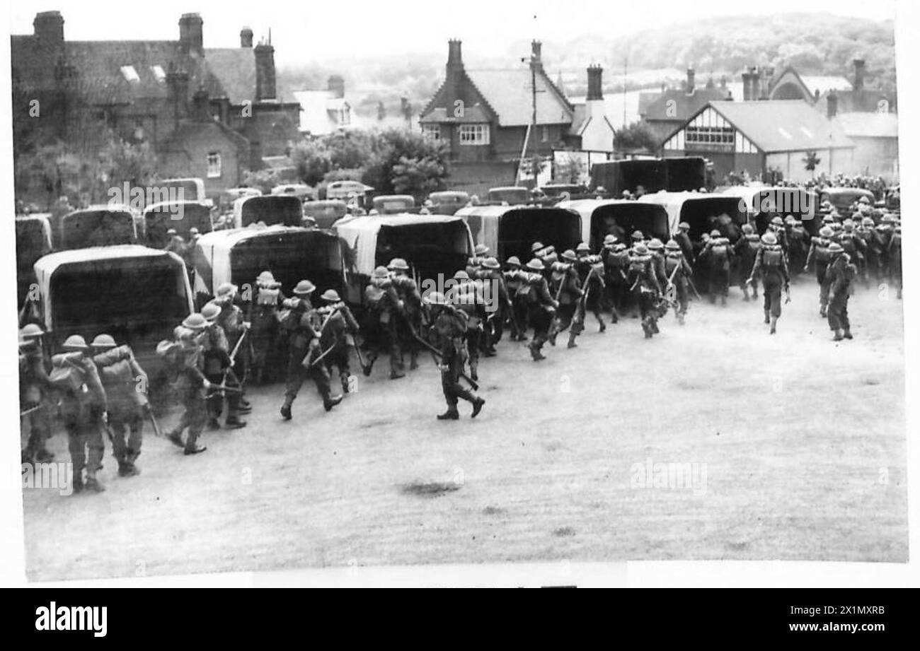 Personale dell'esercito britannico che conduceva operazioni e addestramento in Gran Bretagna durante il 1939-1945, British Army. Foto Stock