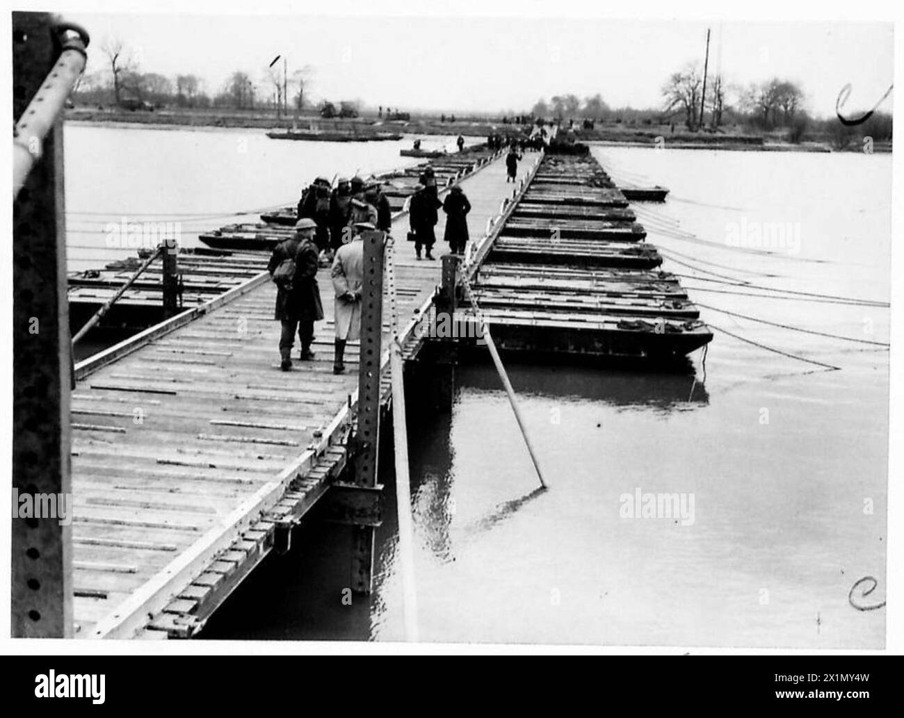 Un ponte costruito come parte di un'esercitazione militare del Northern Command, British Army. Foto Stock