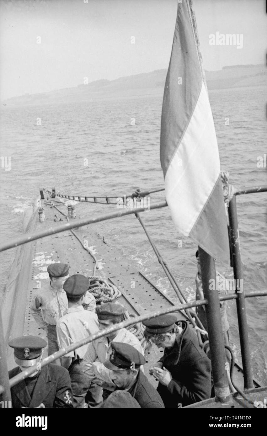 Il 5 luglio 1943, un sottomarino della Royal Netherlands Navy completò un viaggio di 000 miglia dalle Indie Orientali olandesi, dopo aver affondato una petroliera giapponese, e arrivò a Dundee, in Scozia. Foto Stock