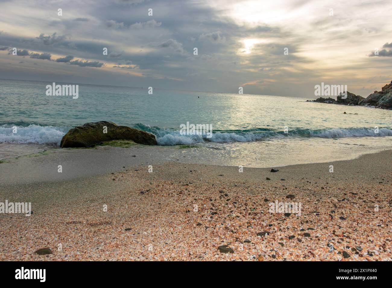 Spiaggia tranquilla a Saint Barthlemy (St. Barts, St Barth) Caraibi Foto Stock