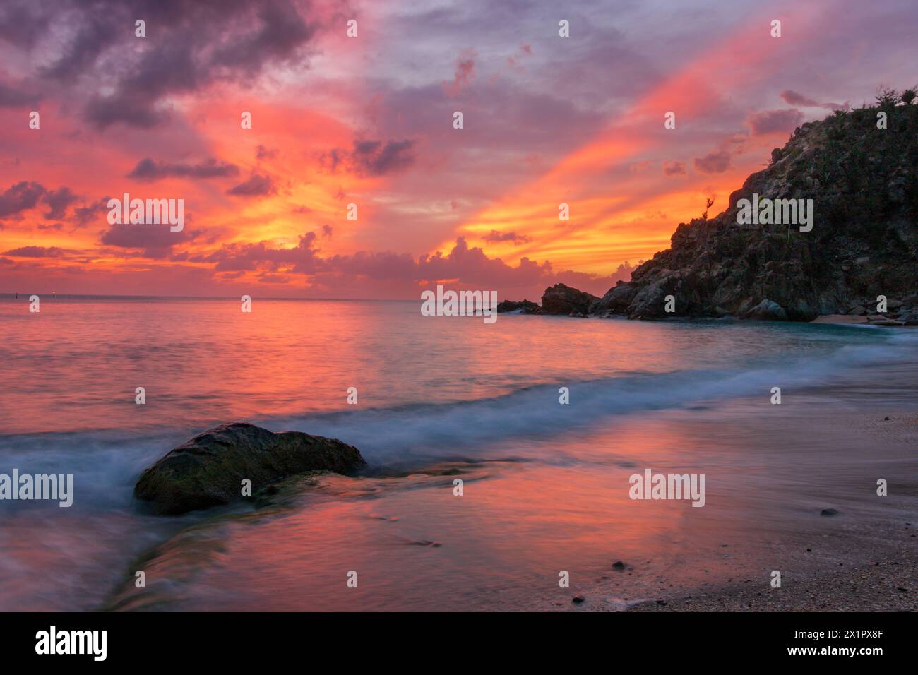 Spiaggia tranquilla a Saint Barthlemy (St. Barts, St Barth) Caraibi Foto Stock