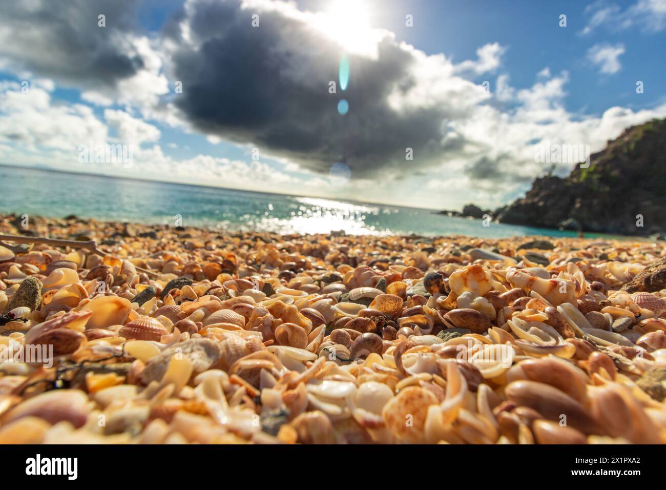 Spiaggia tranquilla a Saint Barthlemy (St. Barts, St Barth) Caraibi Foto Stock