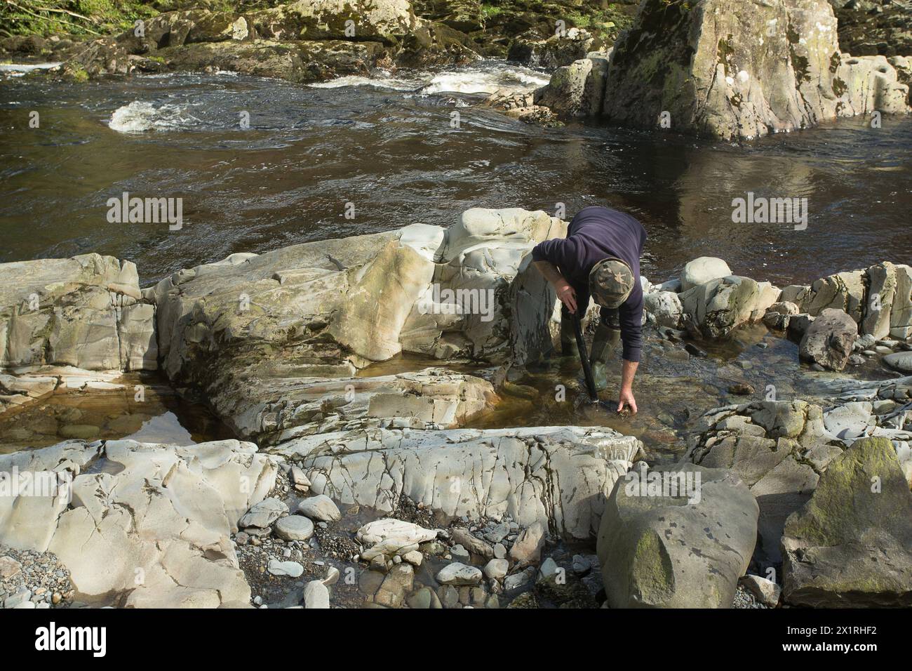 Rhaeadr DDU e Coed Ganllwyd Walk River Gamlan Foto Stock