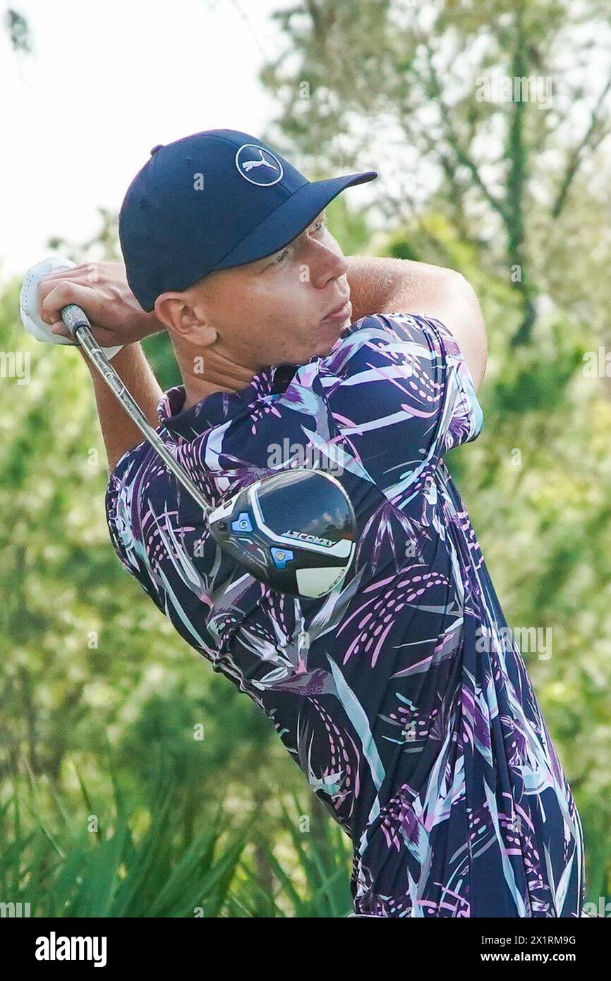 Ponte Vedra Beach, Florida, Stati Uniti. 16 marzo 2024. MATTI SCHMID (DEU) tira fuori dalla nona buca durante il terzo round del PLAYERS Championship a TPC Sawgrass. (Credit Image: © Debby Wong/ZUMA Press Wire) SOLO PER USO EDITORIALE! Non per USO commerciale! Foto Stock