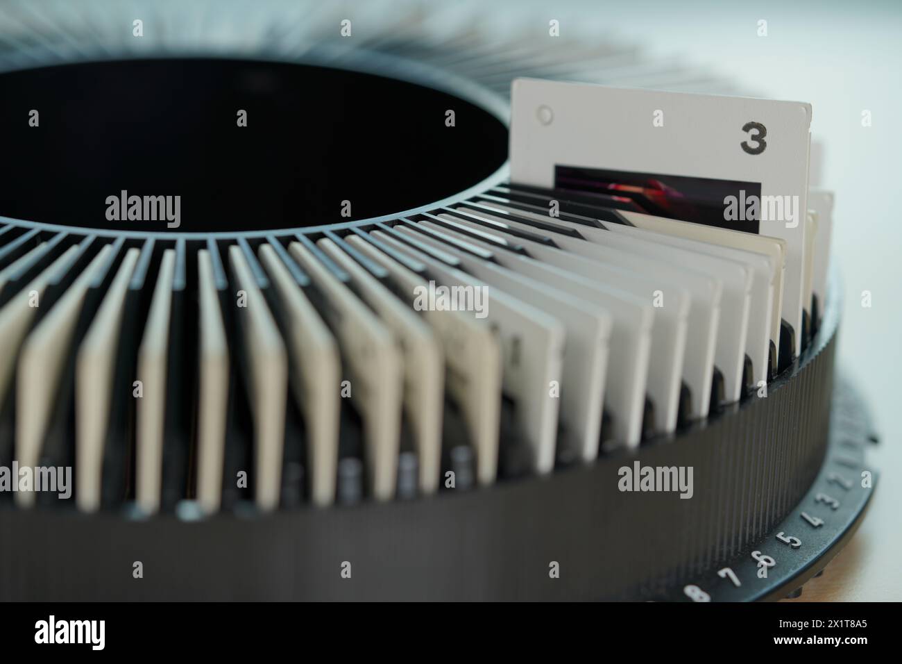 la roulette della pellicola vetrino in numero Foto Stock