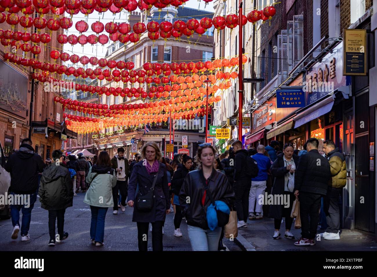 Lanterne a Chinatown Foto Stock