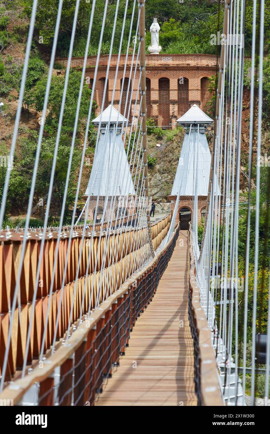 West Bridge, Cauca River, Santa Fe de Antioquia, Antioquia, Colombia, Sud America. Foto Stock