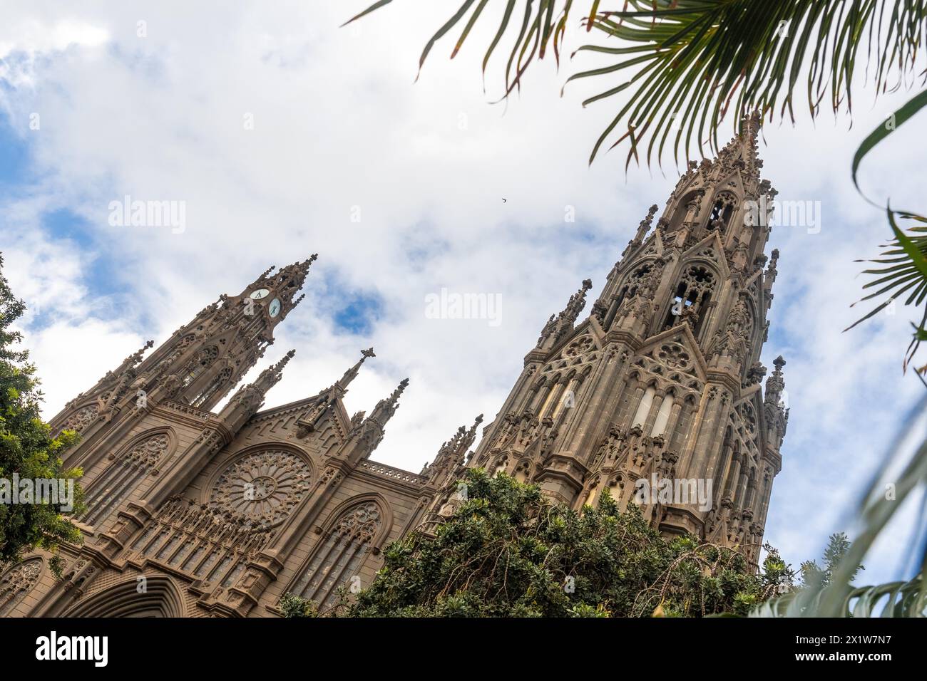 La bellissima Chiesa di San Juan Bautista, la Cattedrale gotica di Arucas, Gran Canaria, Spagna Foto Stock