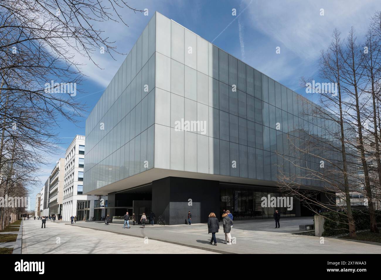 Architettura moderna, edificio per uffici, architetto Yoshio Taniguchi, Novartis Campus, Basilea, Cantone di Basilea città, Svizzera Foto Stock