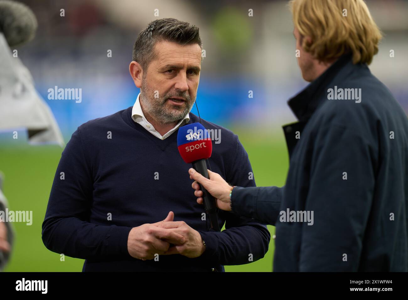 Bundesliga Eintracht Frankfurt-Union Berlin al Deutsche Bank Park di Francoforte. L'allenatore di Berlino, Nenad Bjelica. Francoforte, Assia, Germania Foto Stock