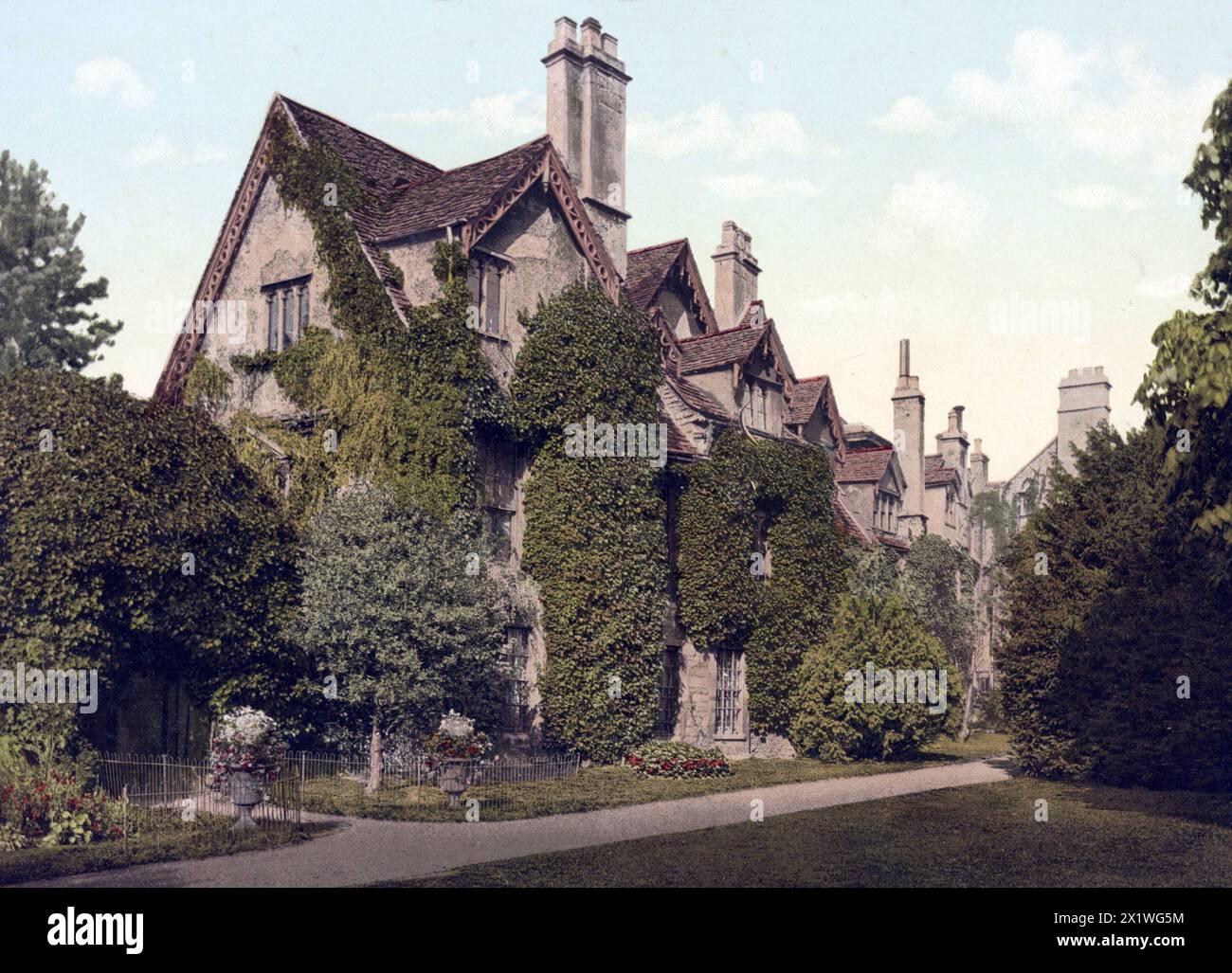 Universität, Worcester College of Oxford, Grafschaft Oxfordshire in Inghilterra, um 1890, Historisch, digital restaurierte Reproduktion von einer Vorlage Foto Stock