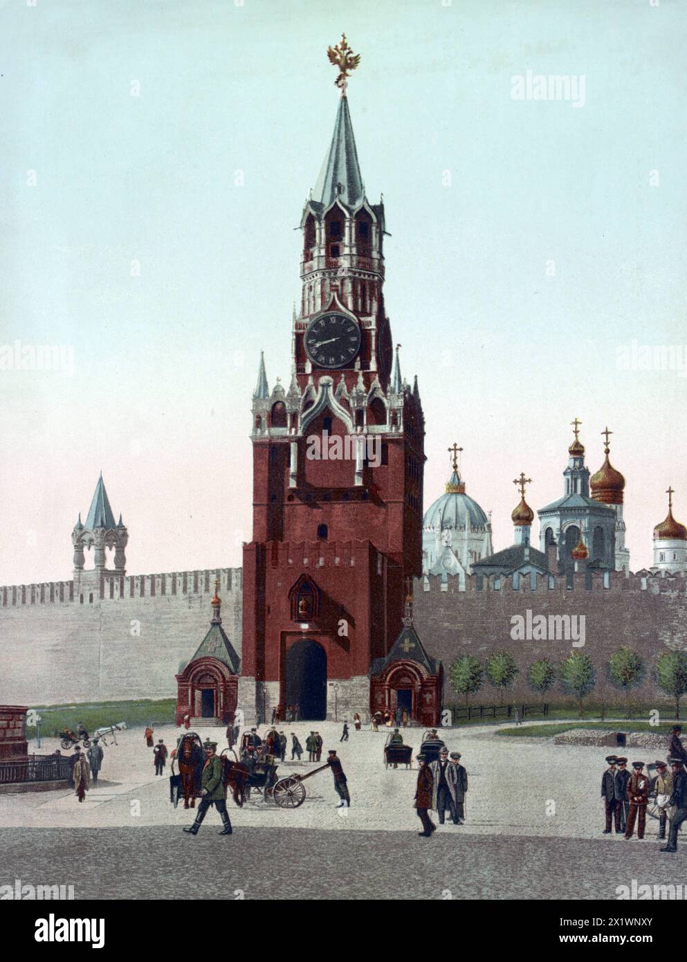 Erlöserturm, Wachturm des Kreml, Moskau, Russland, UM 1890, Historisch, digital restaurierte Reproduktion von einer Vorlage aus dem 19. Jahrhundert Foto Stock