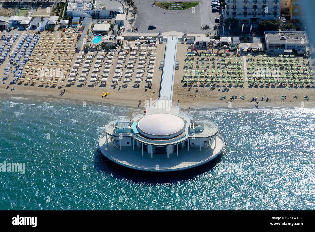 La Terrazza rotonda sul mare. Senigallia. Marche Foto Stock