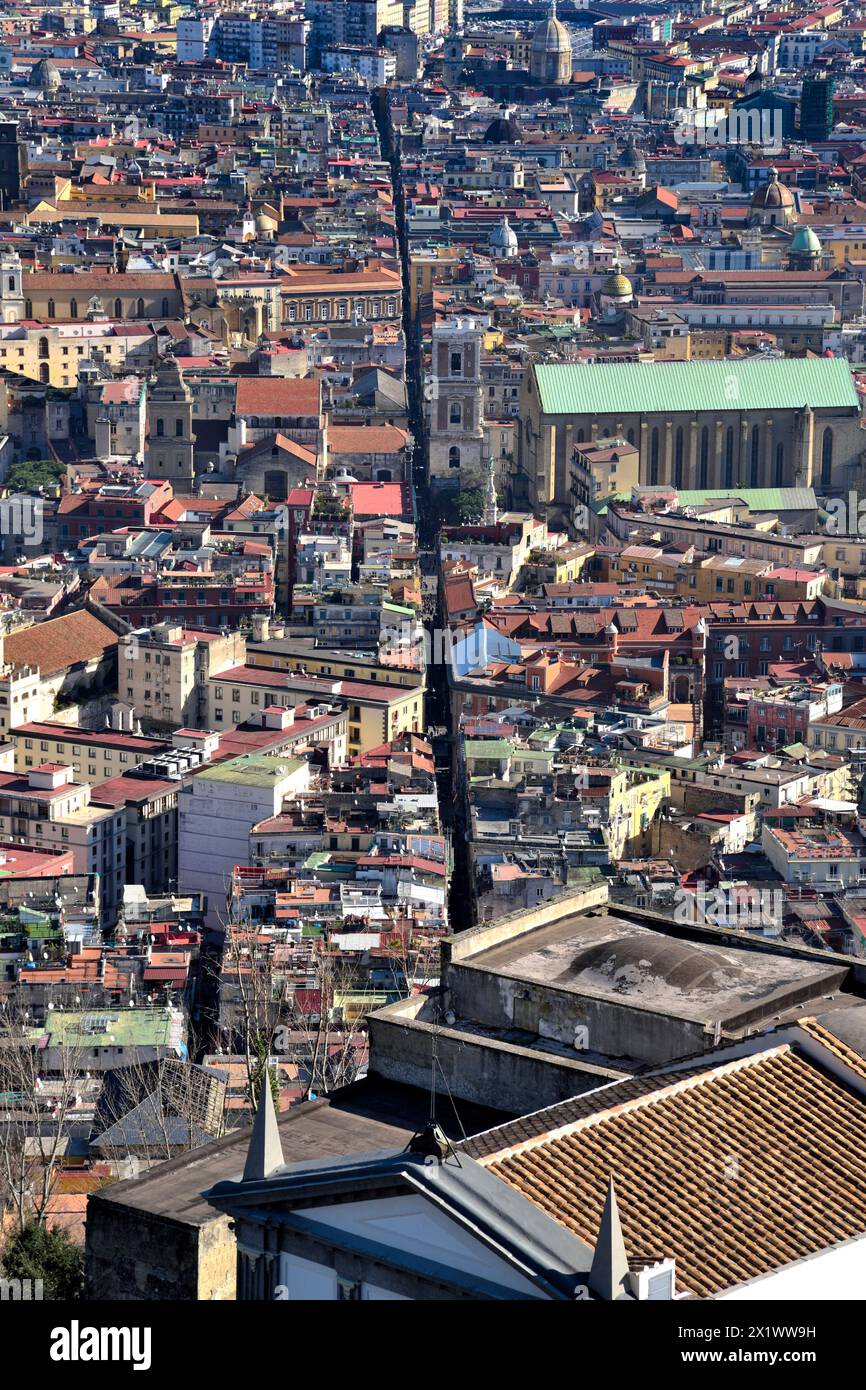 Panorama sulla città da Castel Sant'elmo. Napoli. Campania. Italia Foto Stock