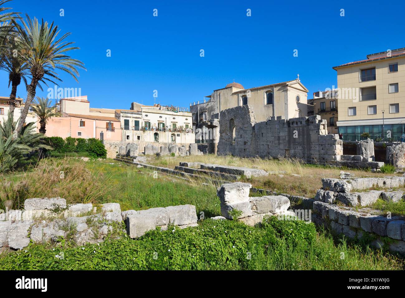 Tempio di Apollo. Isola di Ortigia. Siracusa. Sicilia Foto Stock