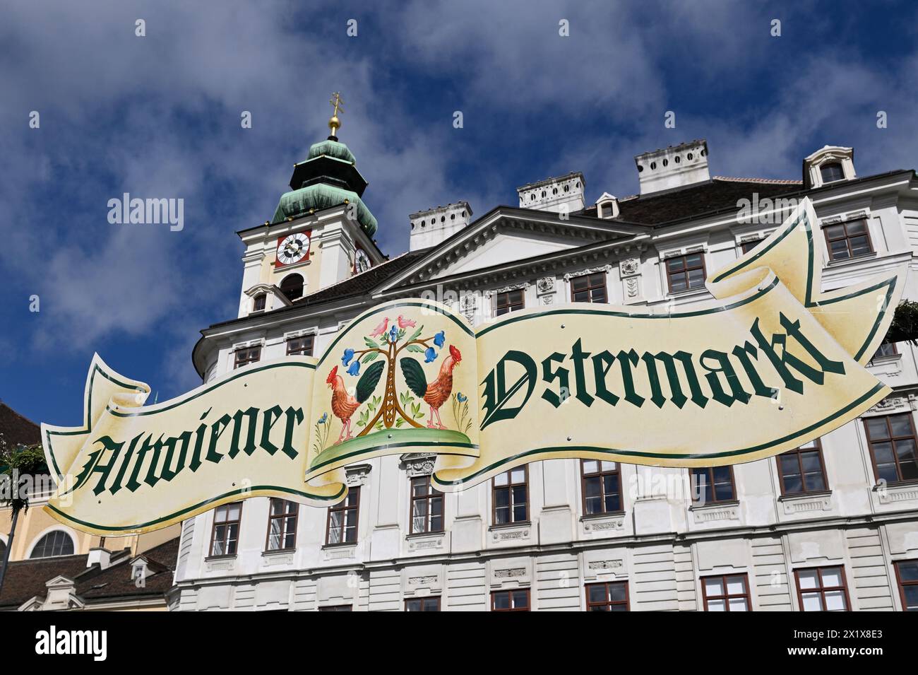 Vienna, Austria. Mercato di Pasqua sul Freyung a Vienna nel 1° distretto Foto Stock