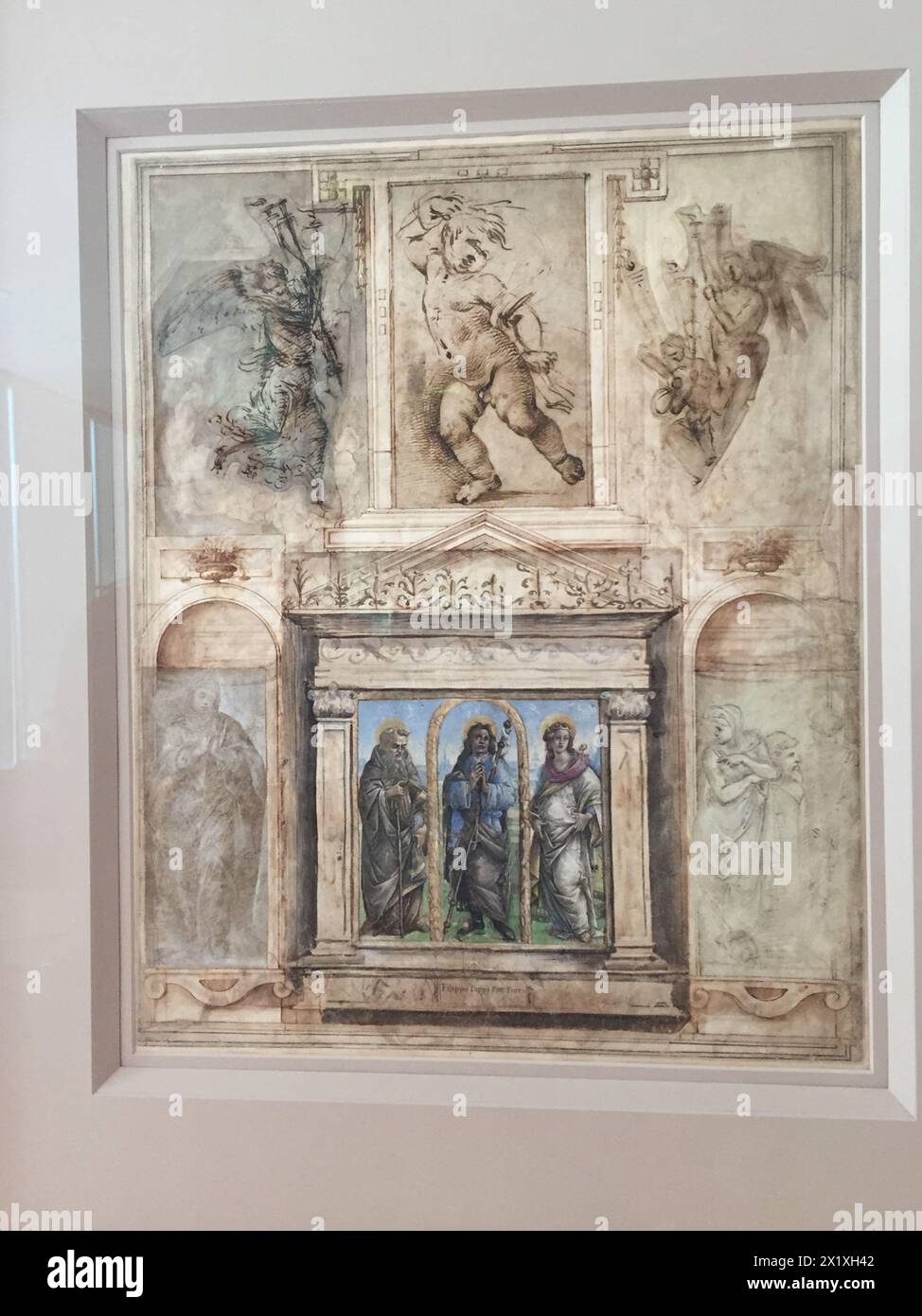 Giorgio Vasari con disegni di Filippino Lippi, Botticelli e Raffaellino del Garbo Foto Stock
