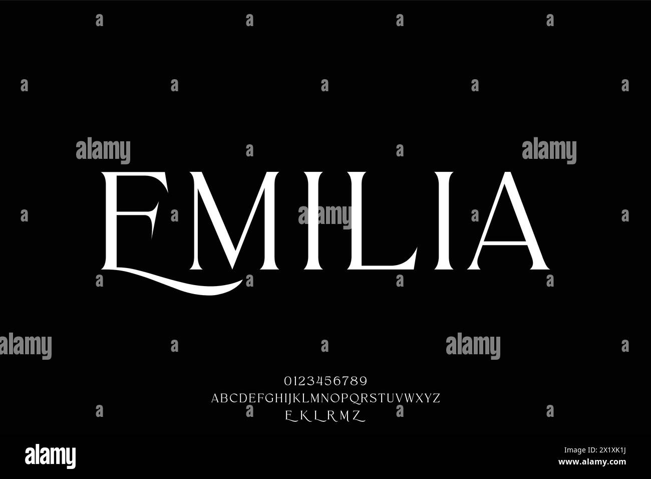 Elegante e lussuosa, l'alfabeto serif mostra un carattere vettoriale, stile glamour con alternanza Illustrazione Vettoriale