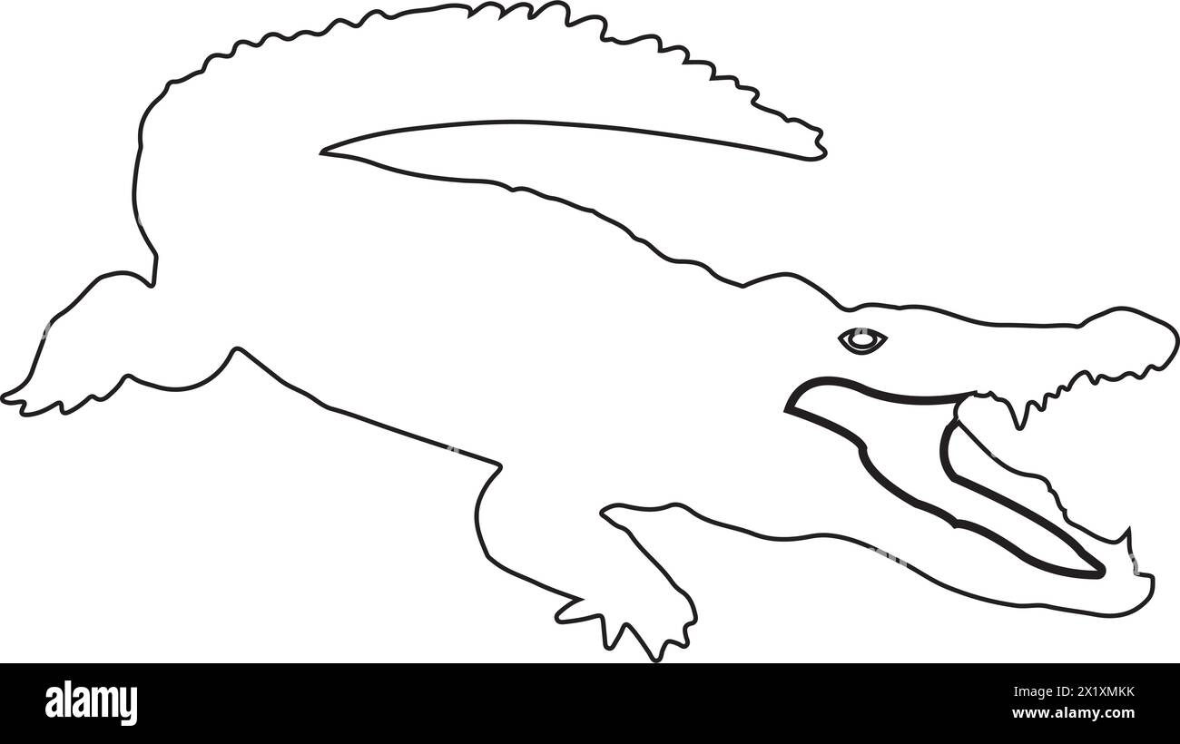 Disegno dell'illustrazione vettoriale con icona a coccodrillo Illustrazione Vettoriale