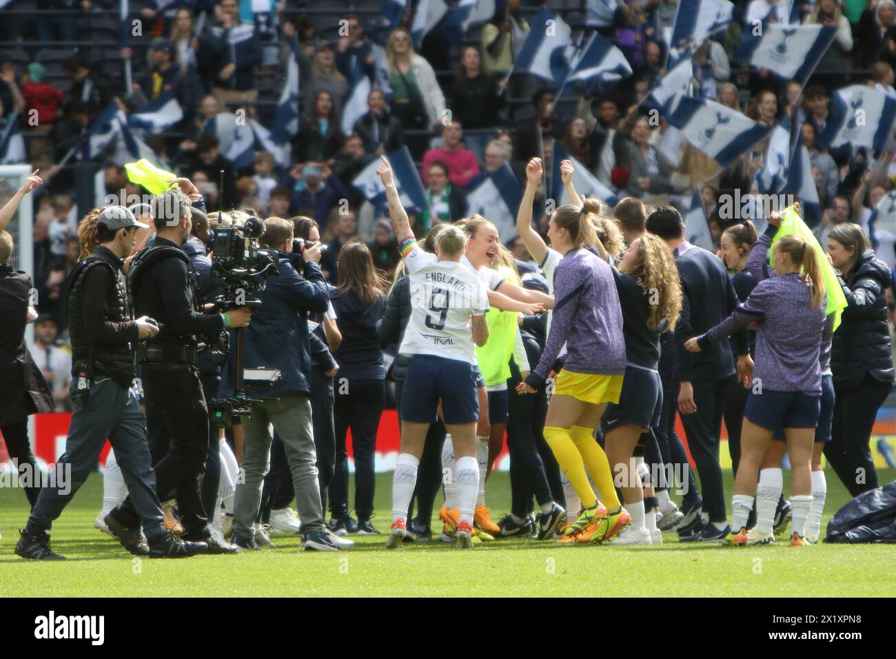 Tottenham Hotspur FC Women vs Leicester City FC Women semifinale di Adobe Women's fa Cup Tottenham Hotspur Stadium 14 aprile 2024 Foto Stock