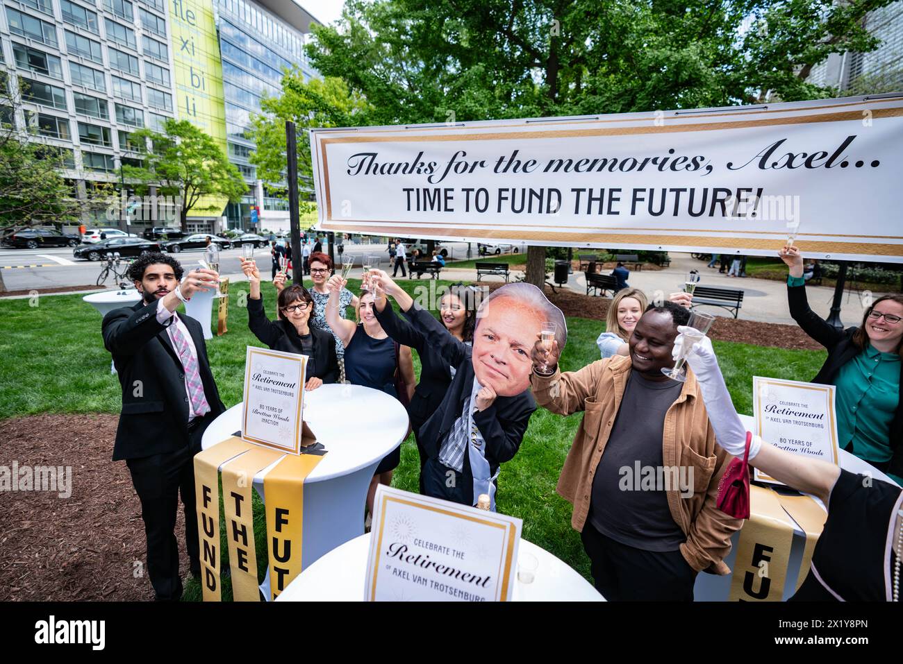 Washington, DC, USA. 18 aprile 2024. 18 aprile 2024 - l'FMI e la Banca Mondiale hanno tenuto la loro riunione di primavera 2024 a Washington DC. Ecco alcune foto al di fuori delle proteste degli incontri di primavera. (Foto di Andrew Thomas/Sipa USA) credito: SIPA USA/Alamy Live News Foto Stock