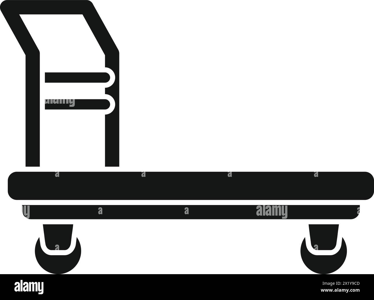 Icona del trolley per bagagli di viaggio vettore semplice. Sposta guida. Imballaggio del bilanciamento Illustrazione Vettoriale