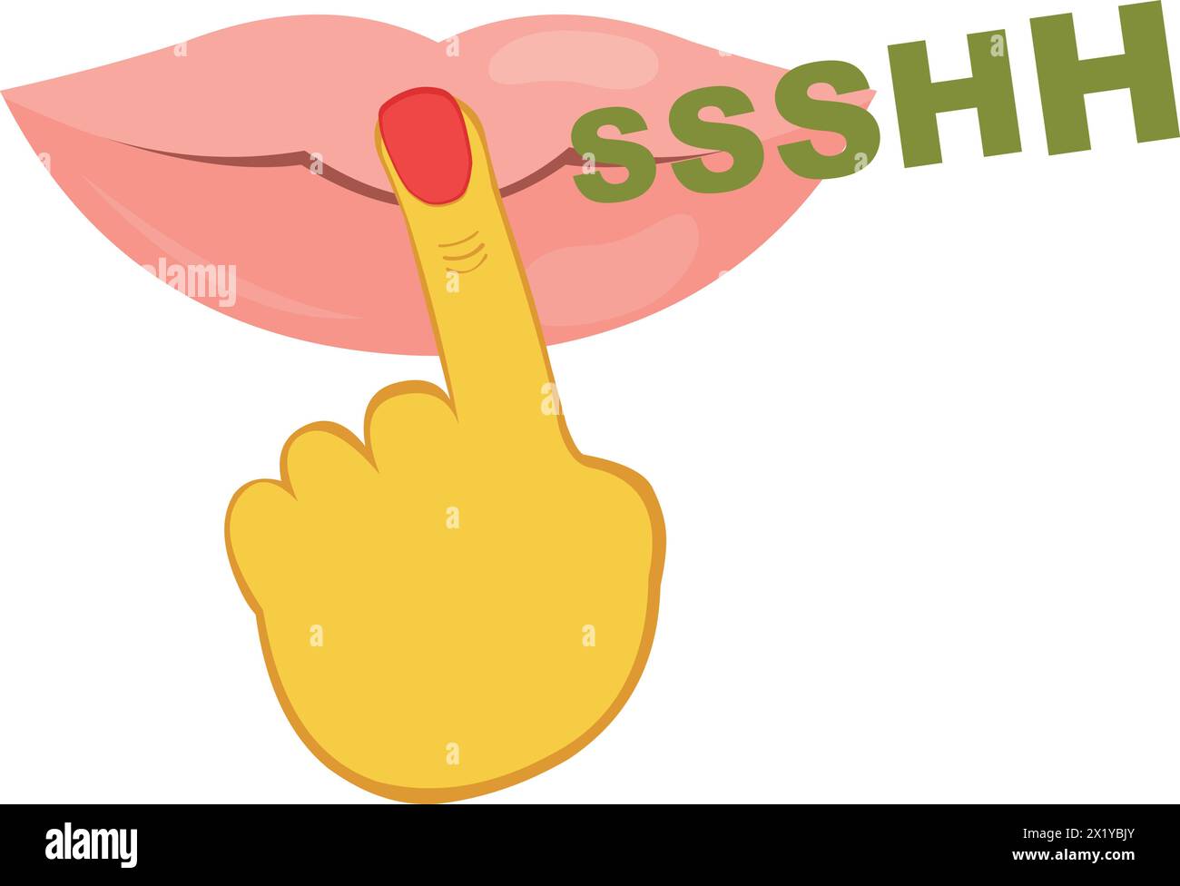 bocca della mano vettoriale che chiede silenzio Illustrazione Vettoriale