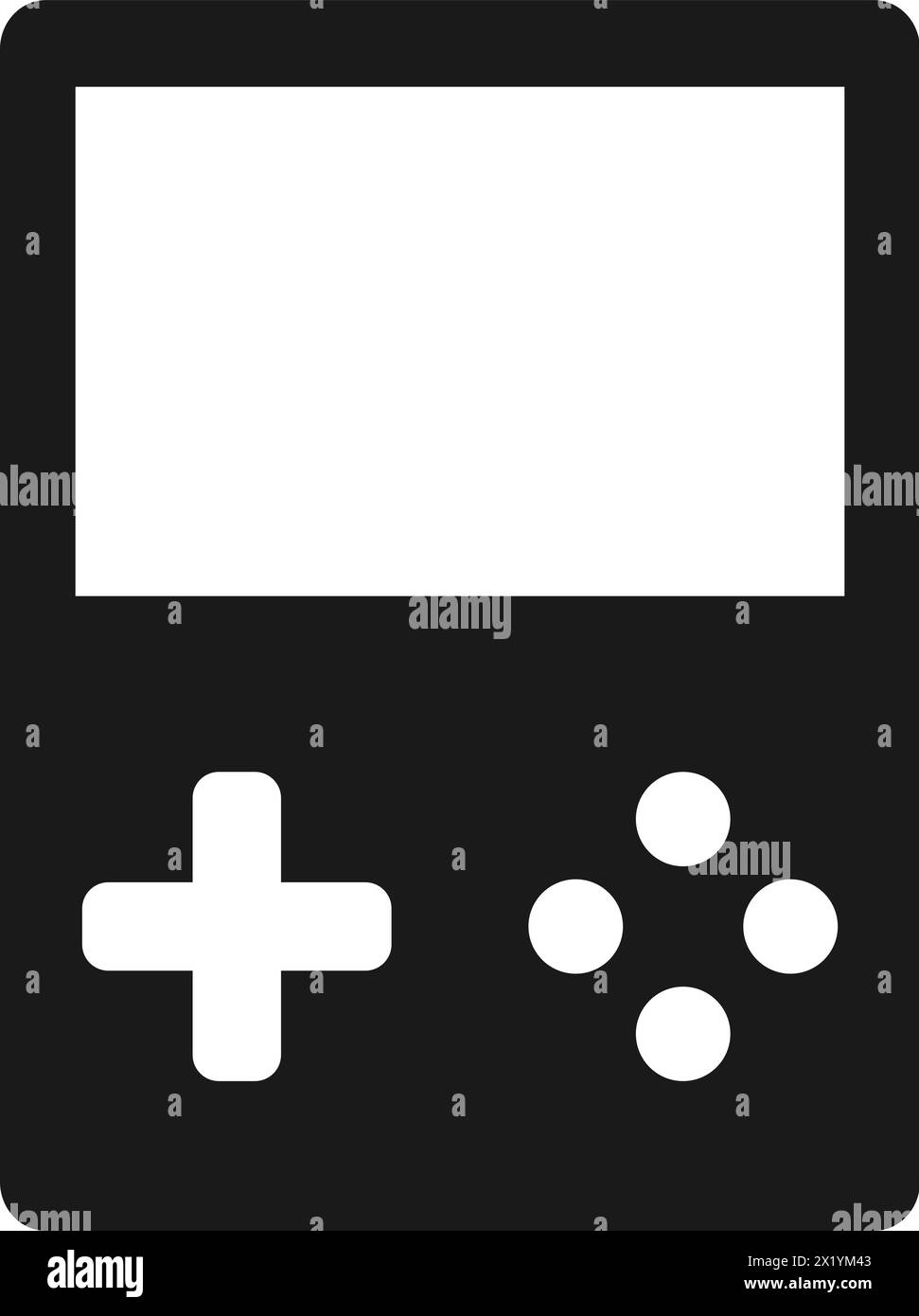 Videogioco portatile in bianco e nero. Icona del videogioco portatile. Illustrazione Vettoriale