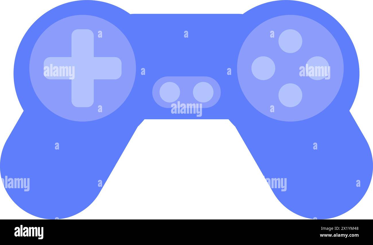Controller di gioco di colore blu. Icona del controller di gioco. Illustrazione Vettoriale
