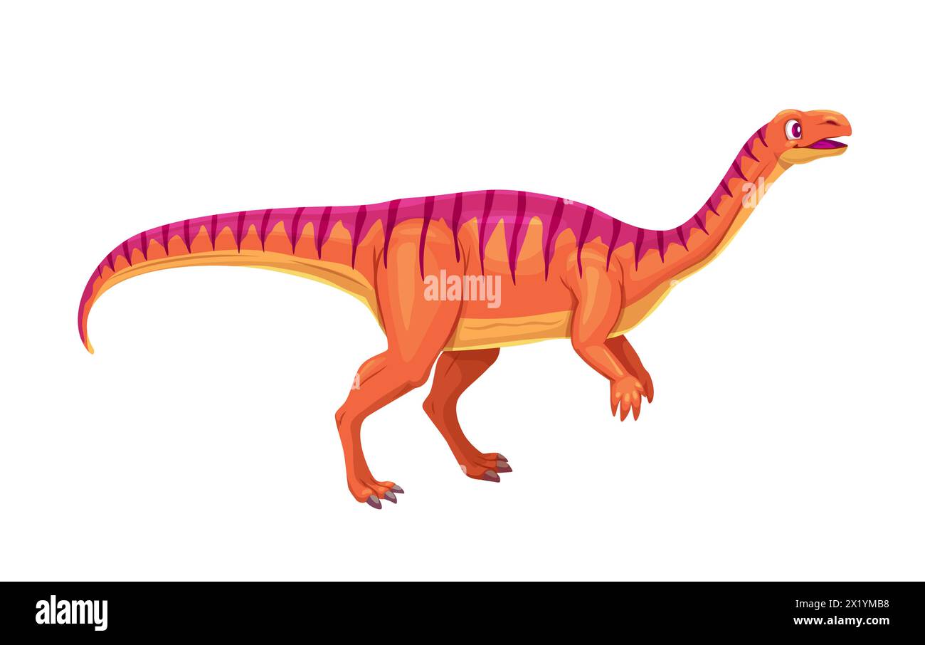 Personaggio dei dinosauri Lufengosaurus. Dino erbivoro vettoriale del Giurassico inferiore isolato, con una testa piccola, collo lungo e coda, che possiede un bipeda Illustrazione Vettoriale