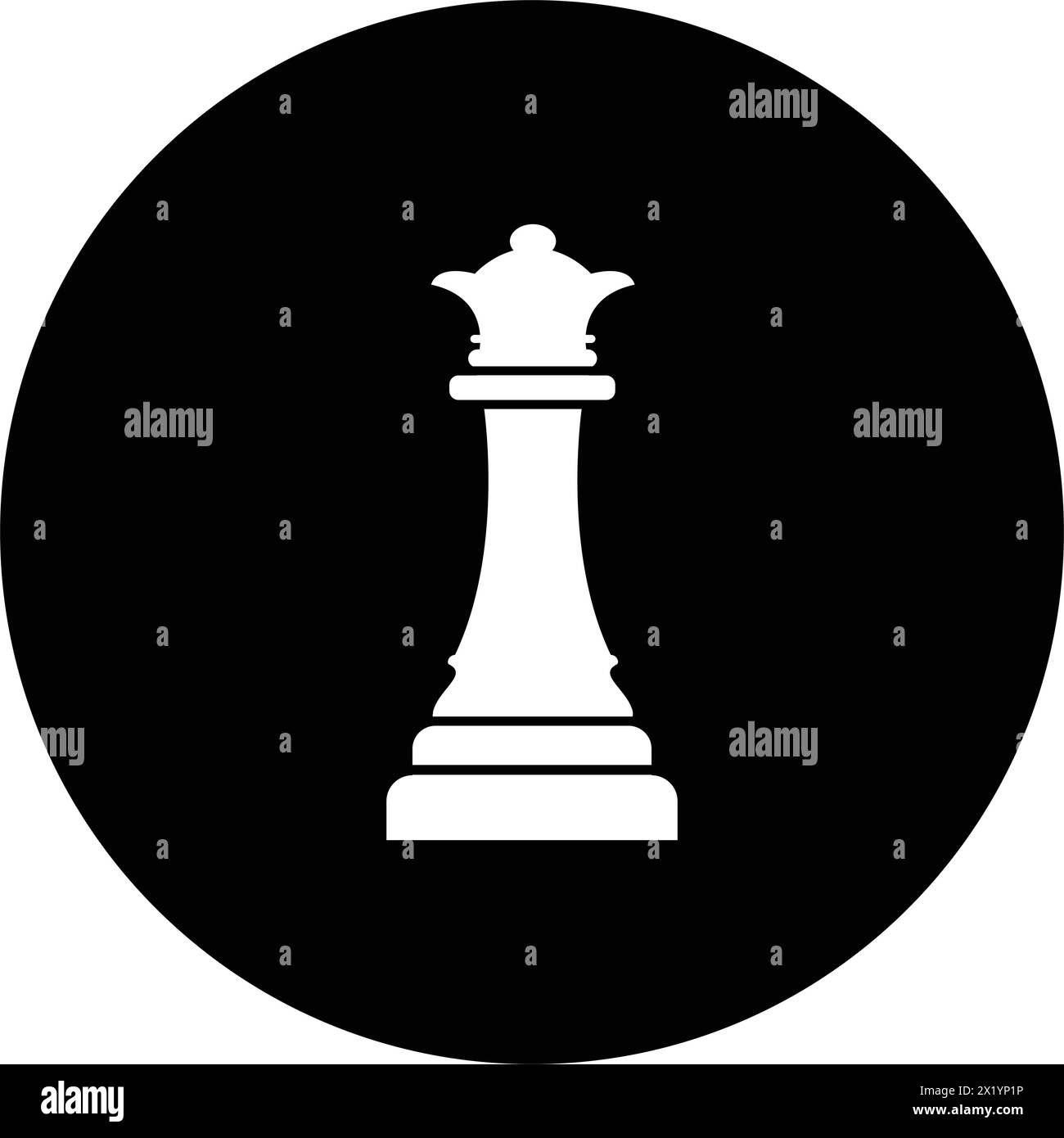 disegno vettoriale con logo chess queen Illustrazione Vettoriale