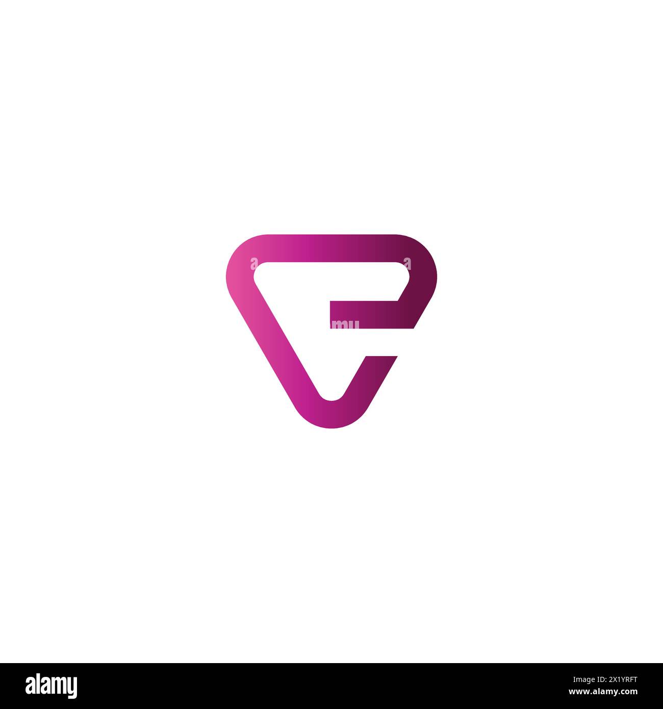 Logo Letter e Design semplice, logo e triangolo. E Logo iniziale Illustrazione Vettoriale