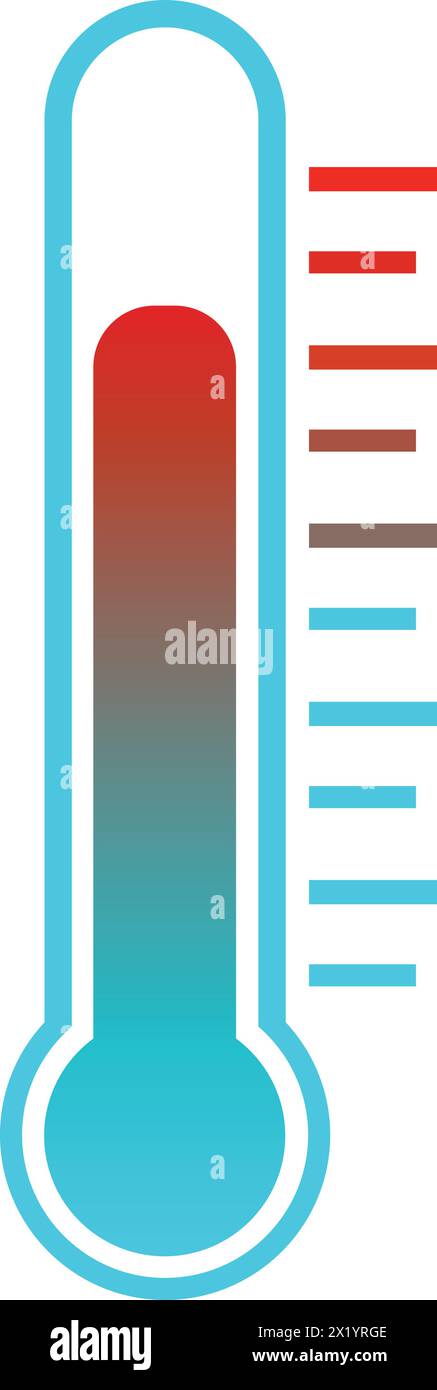 Termometro medicale icona rossa con silhouette Mercury | termometro di temperatura vettore, termometro per basse e alte temperature Illustrazione Vettoriale