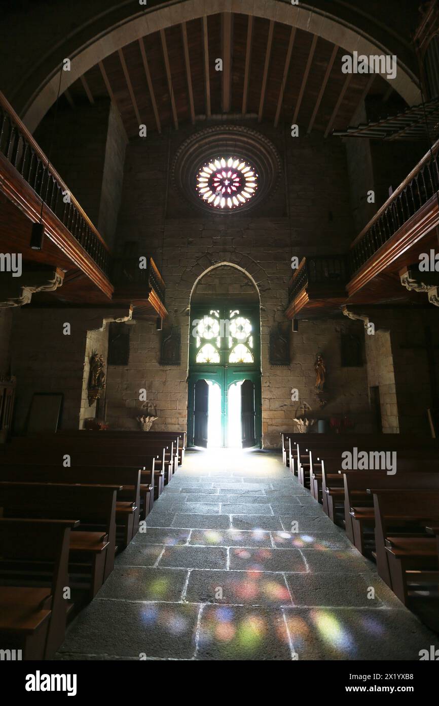 San Martiño Chiesa, Noia, una provincia di La Coruña, Galizia, Spagna. Foto Stock