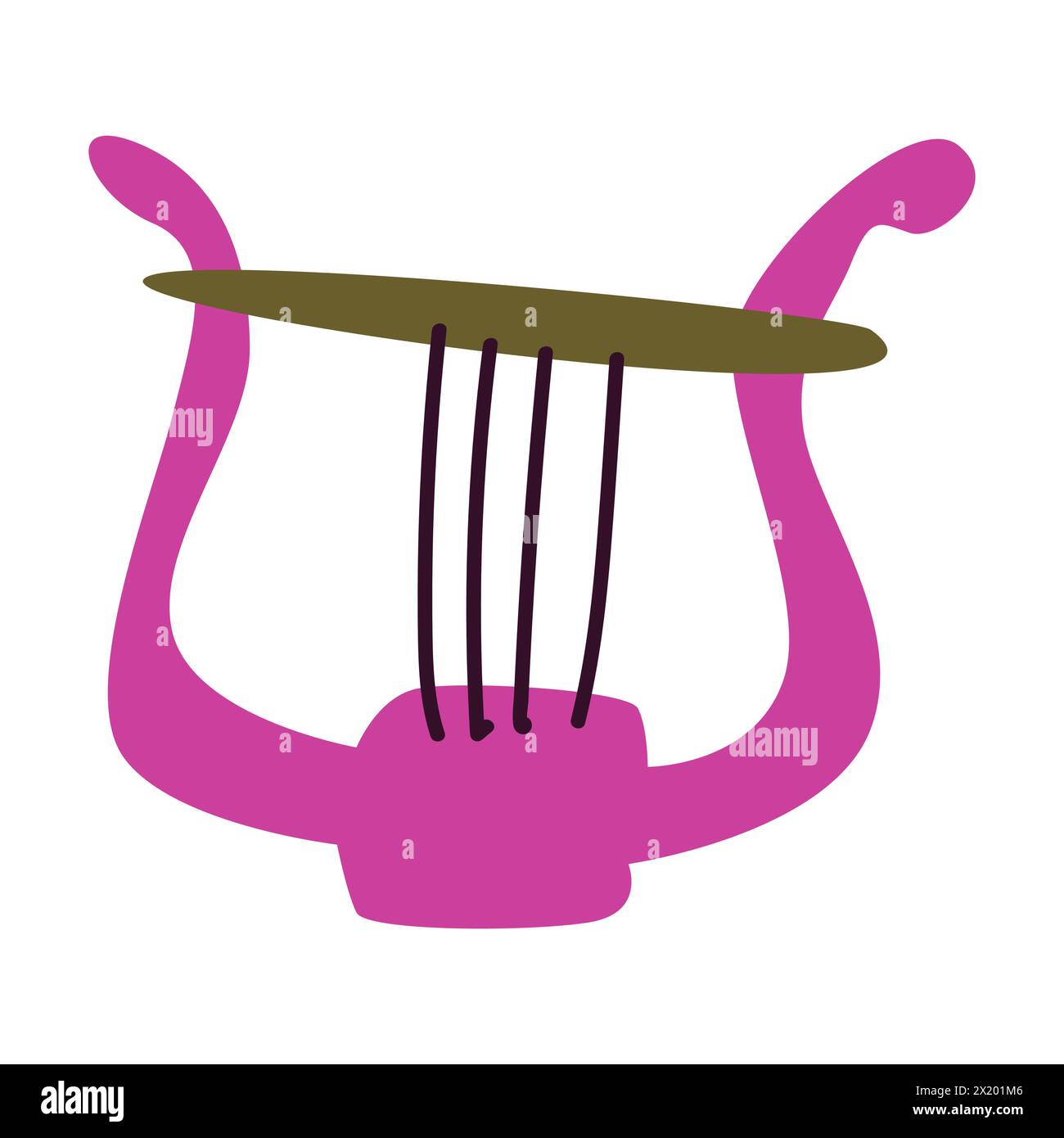 Arpa musicale, lira. Illustrazione vettoriale di musica classica. Per sottofondo di invito, biglietto d'auguri e banner. Illustrazione Vettoriale