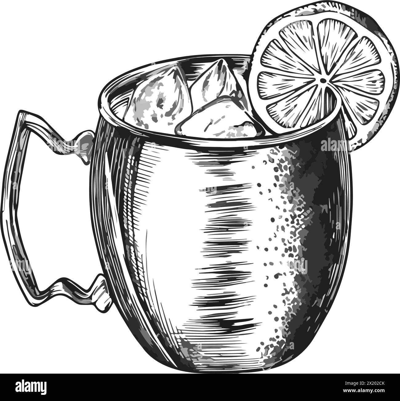 Mosca Mule bevanda disegnata a mano Vector Illustrazione Illustrazione Vettoriale