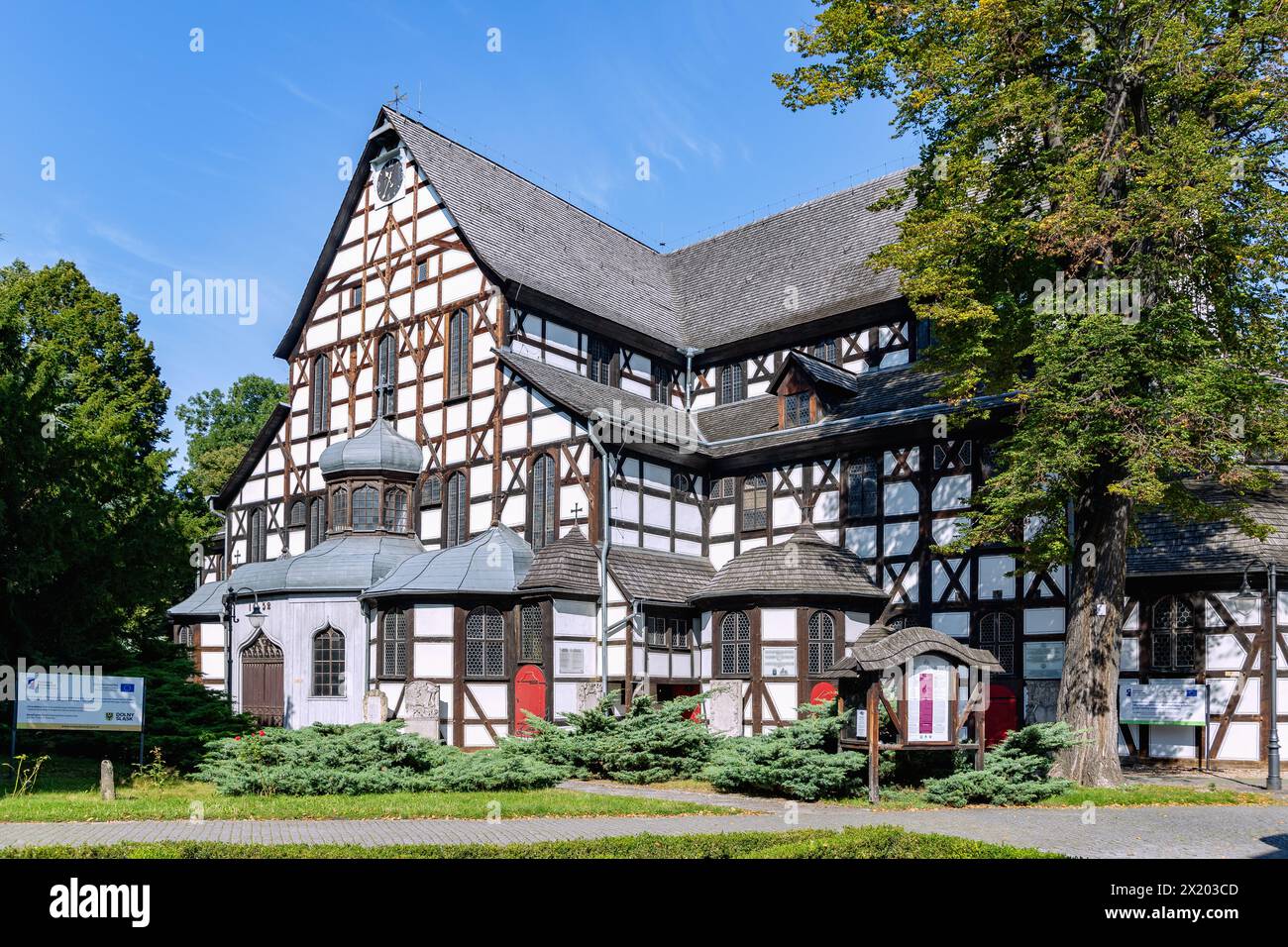 Chiesa evangelica della Pace della Santissima Trinità (Kościół Pokoju; Kosciol Pokoju) in Piazza della Pace (Plac Pokoju) a Świdnica (Schweidnitz, Swidnica) nel Foto Stock