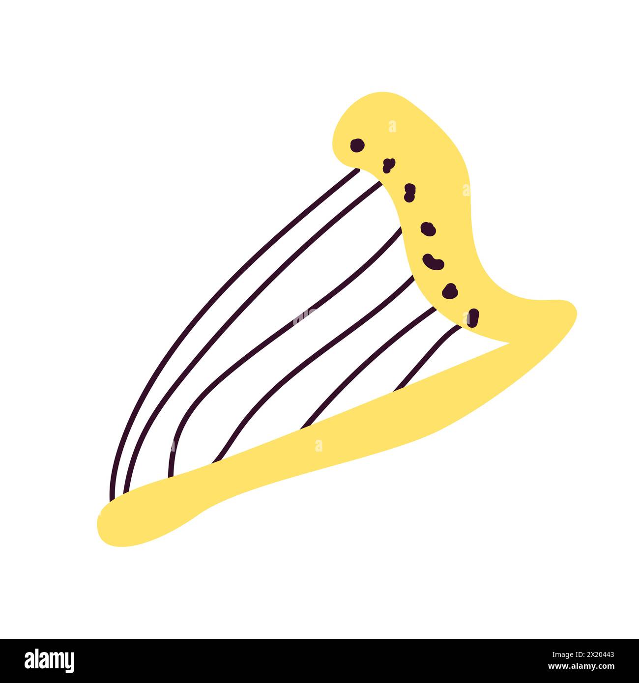 Arpa musicale, lira. Illustrazione vettoriale di musica classica. Per sottofondo di invito, biglietto d'auguri e banner. Illustrazione Vettoriale