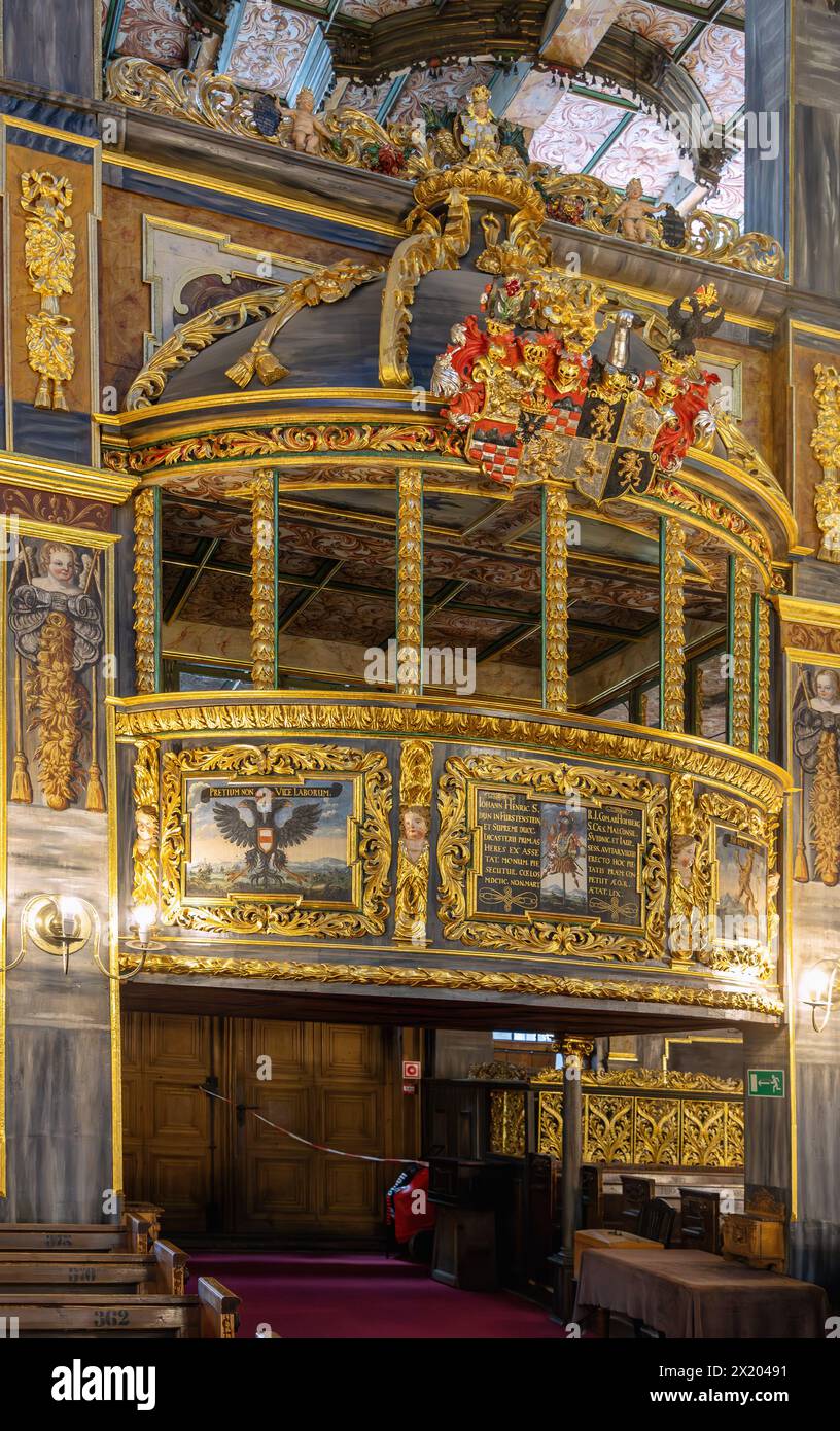 Loggia principesca, Chiesa evangelica della Pace della Santissima Trinità (Kościół Pokoju; Kosciol Pokoju) a Świdnica (Schweidnitz, Swidnica) nel Dolnośląskie Foto Stock