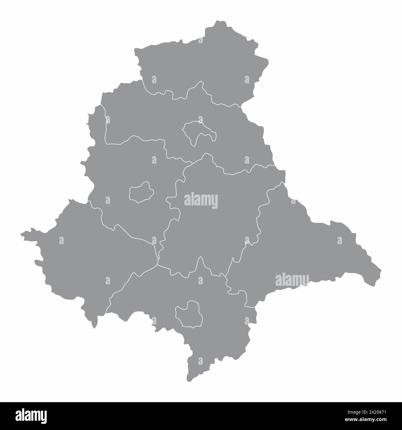 La mappa amministrativa della regione dell'alto Palatinato, Germania Illustrazione Vettoriale