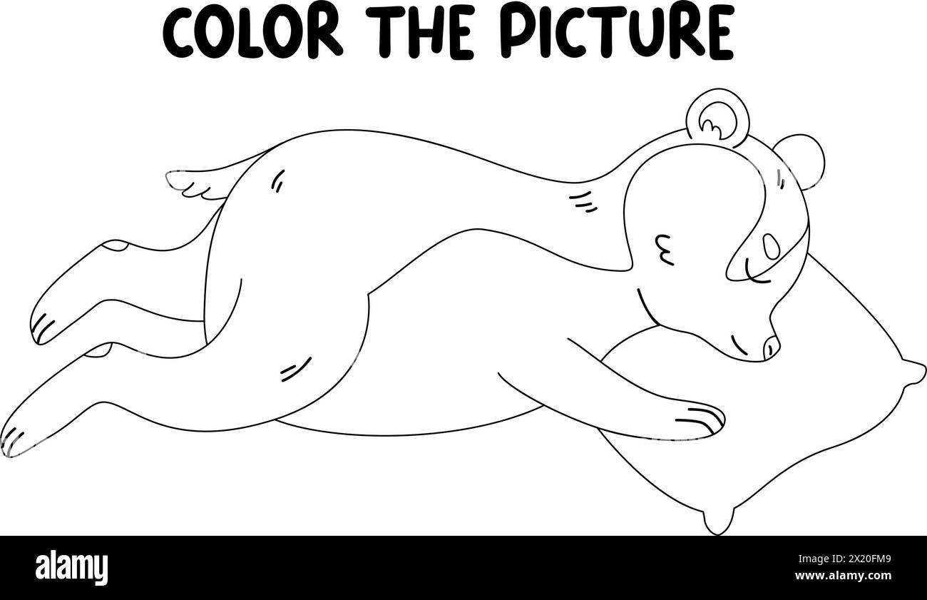 Pagina del libro da colorare per bambini. badger isolato su sfondo bianco. Illustrazione vettoriale in stile linea doodle Illustrazione Vettoriale