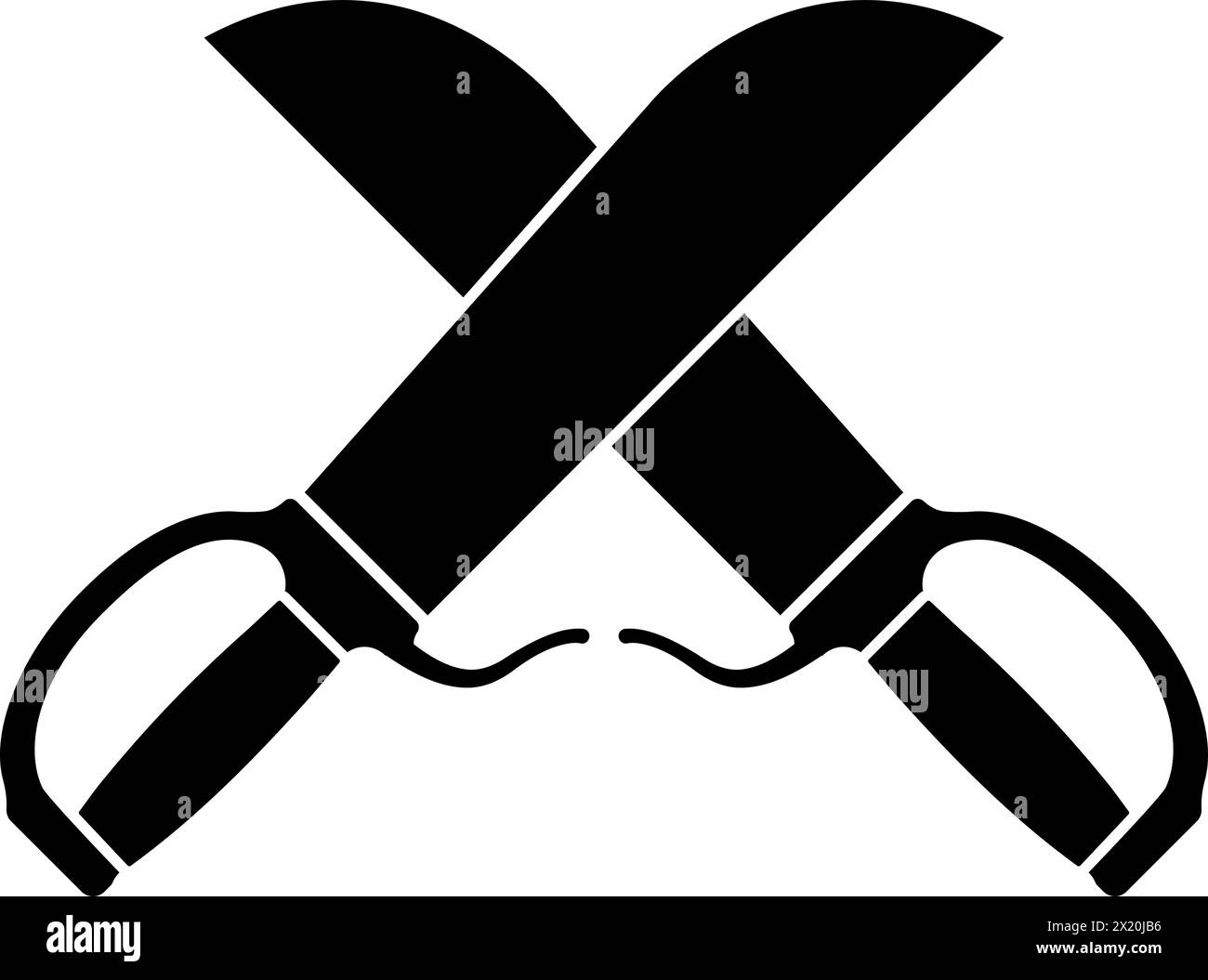 Arti marziali: Icona delle doppie spade a farfalla Illustrazione Vettoriale