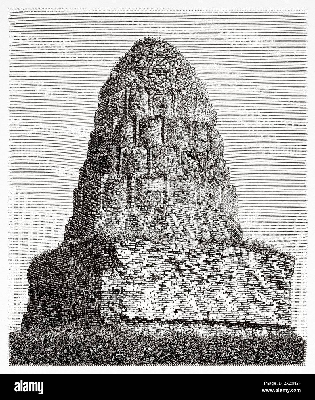 Rovine della tomba di Yaqub Laith Saffari nel villaggio di Shahabad, provincia del Khuzestan. Iran. Medio Oriente. Disegno di Théophile Hildibrand (1824 - 1897) Persia, Chaldea e Susiana 1881-1882 di Jane Dieulafoy (1851 - 1916) le Tour du Monde 1886 Foto Stock Rovine della tomba di Yaqub Laith Saffari nel villaggio di Shahabad, provincia del Khuzestan. Iran. Medio Oriente. Disegno di Théophile Hildibrand (1824 - 1897) Persia, Chaldea e Susiana 1881-1882 di Jane Dieulafoy (1851 - 1916) le Tour du Monde 1886 Foto Stock