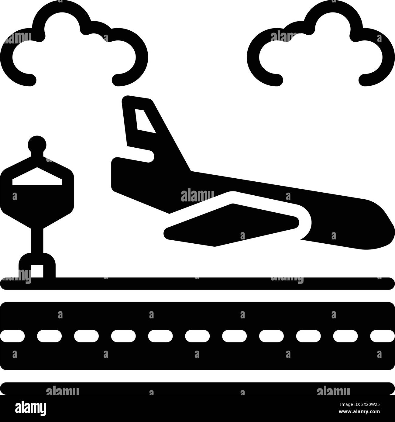 Icona per arrivo, passerella Illustrazione Vettoriale