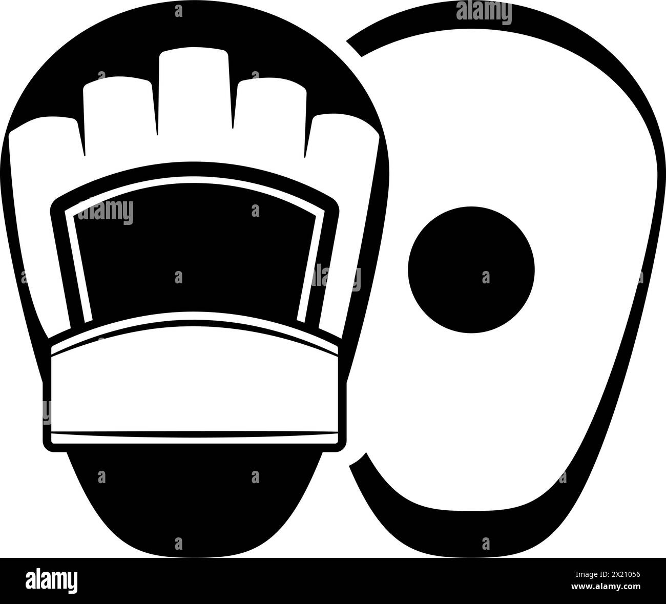 Attrezzatura per arti marziali miste: Icona dei guanti di messa a fuoco Illustrazione Vettoriale