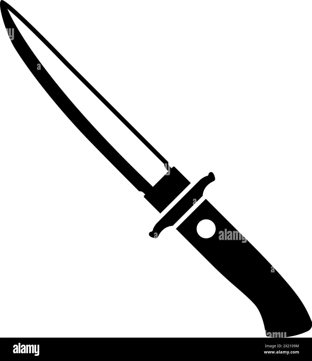 Armi di arti marziali: Icona pugnale coltello isolata Illustrazione Vettoriale