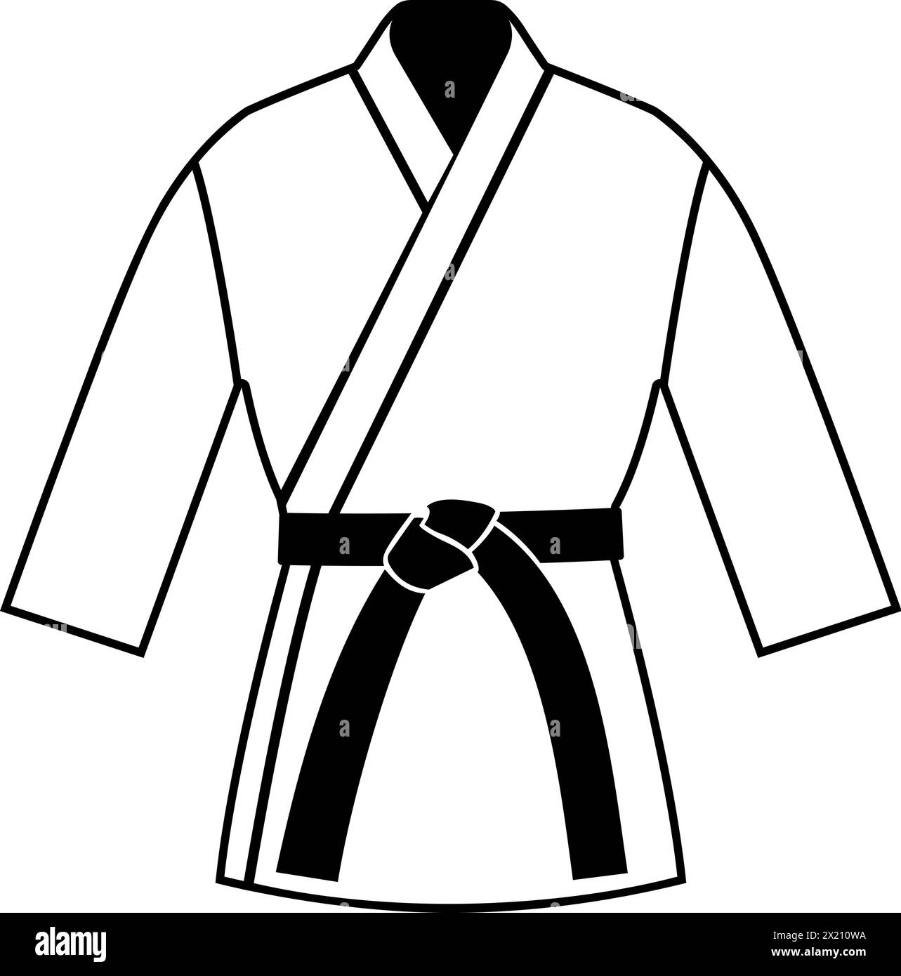 Attrezzatura per arti marziali miste: Icona della giacca di karate Illustrazione Vettoriale