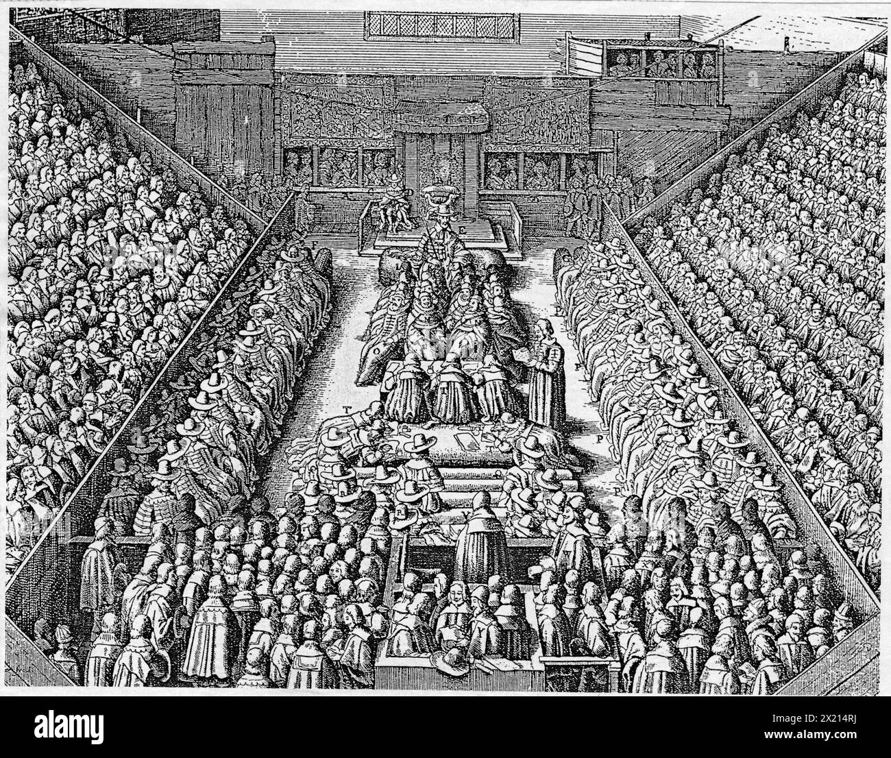 Politica, parlamento, Inghilterra, assemblea della camera dei lord in presenza di re Carlo i, DIRITTI AGGIUNTIVI-CLEARANCE-INFO-NOT-AVAILABLE Foto Stock